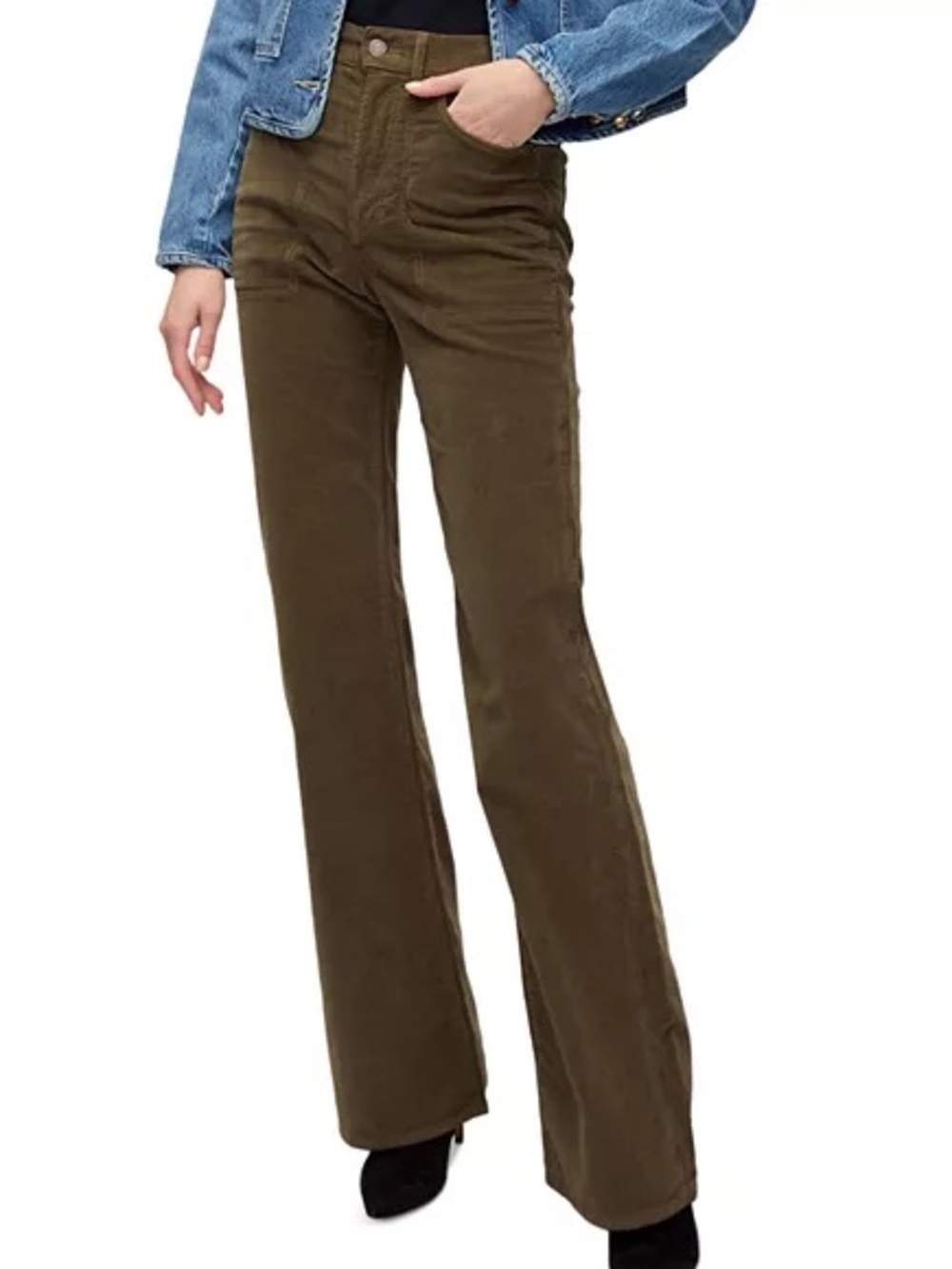 Veronica Beard Crosbie Corduroy Pants in Green